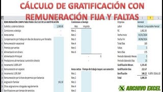 Cálculo de Gratificación con remuneración fija y faltas injustificadas [upl. by Ecile]