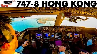 Boeing 7478 Hong Kong Cockpit Flight  Silkway West [upl. by Zeculon]