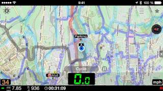 Offline and custom maps  Speedometer 55 for iPhone and iPad version 154 Landscape version [upl. by Enirak]