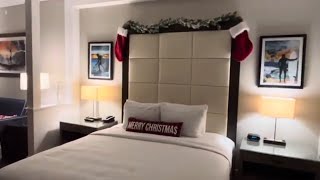 WOW Hilton amp Hallmark Channel COUNTDOWN TO CHRISTMAS themed Hotel Suites at Waterfront Beach Resort [upl. by Mays]