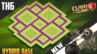 New INSANE Town Hall 6 TH6 HYBRID Base 2018 COC BEST Th6 Hybrid Base Design  Clash of Clans [upl. by Blinni843]