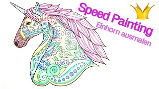 Speed Painting Einhorn Mandala ausmalen [upl. by Aicele]