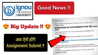 😍 IGNOU June 2024 assignment submission Update for IGNOU Students all detailed information [upl. by Adnileb502]