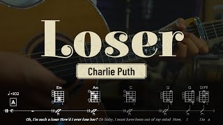 Loser  Charlie Puth찰리 푸스 Guitar Cover 기타 연주 악보 코드 Chords TAB [upl. by Akinehc]