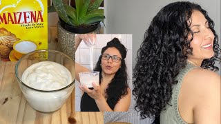 Cabello Lacio De Forma Natural Con Maizena  KERATINA CASERA [upl. by Garda10]