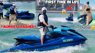 Jetski Ride😱First Time Almost Crashed Dubai Beach Life nd Aura pool😍 [upl. by Farland]