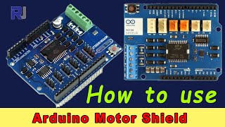 Using Arduino Motor Shield to control 2 DC motors L298P [upl. by Auohs]