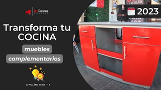 Isla para Cocina roja con gris  InCassa Muebles [upl. by Ddarb833]