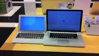 MacBook Air vs MacBook Pro Boot up and Shutdown Race [upl. by Weinstein]