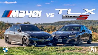 2023 Acura TLX Type S vs BMW M340i 3 Series  Battle of the FourDoor Sports Sedan [upl. by Geerts715]