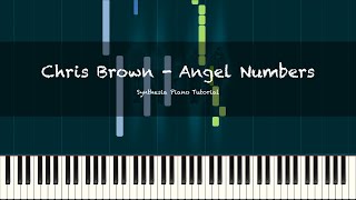 Chris Brown  Angel Numbers  Synthesia Piano Tutorial [upl. by Laine]