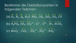 Oxidationszahlen bestimmen  Übung [upl. by Treb]