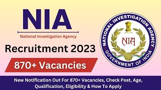 Join NIA  NIA Recruitment 2023 Notification  NIA New Vacancy 2023  NIA Sub Inspector Bharti 2023 [upl. by Regni]