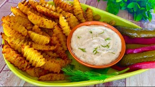 Oven Baked Fries with Garlic Dill Aioli  Perfectly Seasoned Oven Fries Better than Deep Fried [upl. by Abdulla503]