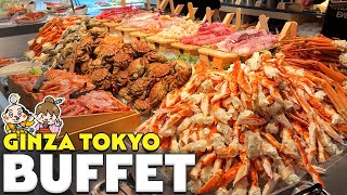 Tokyo Ginza All You Can Eat Buffet  Sushi Wagyu yakiniku Sashimi Crab  Japan Travel Tips [upl. by Slifka]