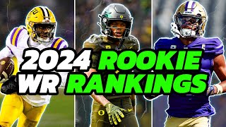 Rookie Wide Receiver Rankings amp Tiers  2024 Dynasty Football [upl. by Eseret459]