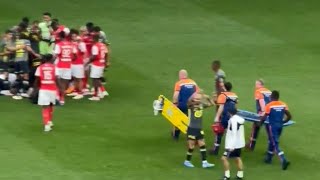 Angel Gomes Head injury after collision with Amadou Koné Reims vs Lille 00 Goals and Highlights [upl. by Aelrac]