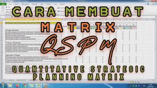 Cara Menghitung Matriks QSPM [upl. by Kcered]