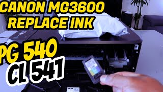 Canon MG3600 All In One Printer REPLACE INK Cartridges and INK Setup [upl. by Gentes]