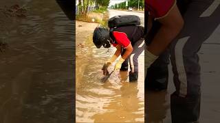 Clearing Blocked Drains for FREE to Rescue Areas from Flooding trending satisfying shorts [upl. by Ahsratal329]