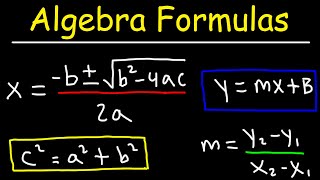 Algebra Formulas [upl. by Limak]