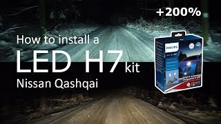 How to install a H7 LED kit QASHQAI 💡 [upl. by Figone505]