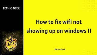 How to fix WiFi not showing up on windows 11 [upl. by Ruphina]