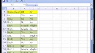 Excel Magic Trick 168 Cross Tabulation For a Survey [upl. by Nahgiem]