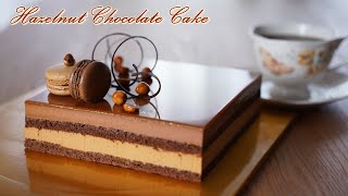 밀가루 없음  컵 계량  카라멜 헤이즐넛 초콜릿 케이크  Caramel Hazelnut Chocolate Mousse Cake Recipe [upl. by Cacie813]