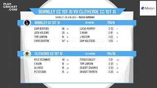 Burnley CC 1st XI v Clitheroe CC 1st XI [upl. by Natsirc401]