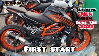 Full unboxing The new KTM DUKE 125 cc 2023 😍first look and first start ❤️ [upl. by Cann]