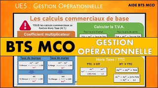 AIDE BTS MCO  Quels sont les calculs commerciaux de base   U5 GESTION OPÉRATIONNELLE [upl. by Anaugahs]