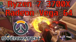 Overwatch Vega 64 amp Ryzen 7 3700X Epic Settings [upl. by Oicnevuj]