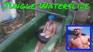 Costa Rica Epic 800m Jungle Waterslide Through Rainforest [upl. by Nochur]