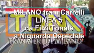 MILANO TRAM CARRELLI 1928 LINEA 5 da FILZI a OSPEDALE [upl. by Isobel]