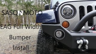 EAG Full Width Bumper and Rough Country Pro9500s winch install [upl. by Lasko555]