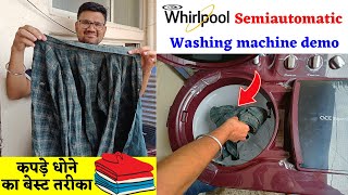 Whirlpool semi automatic washing machine demo ⚡ How to use Whirlpool Semiautomatic Washing Machine [upl. by Dnomde306]