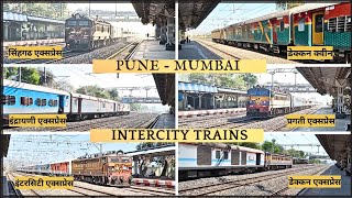 Pune Mumbai Trains Sinhagad Deccan Queen Indrayani Pragati Intercity amp Deccan Express [upl. by Jamieson807]