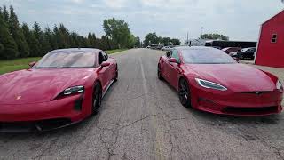 Tesla Plaid vs Porsche Taycan Turbo S [upl. by Proulx983]