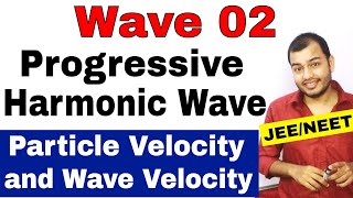 Waves 02  Plane Progressive Harmonic Wave Equation  Particle Velocity and Wave Velocity JEENEET [upl. by Gabriella]