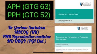 Antepartum Haemorrhage  GTG 63  Postpartum Haemorrhage  GTG 52 [upl. by Elmo]