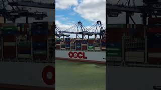 OOCL Container Ship at the Port of Felixstowe Docks Suffolk UK [upl. by Siul]