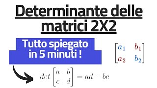 Determinante di una matrice 2X2  Spiegazione completa [upl. by Quenby243]