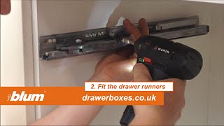 Blum Tandembox Antaro  deep replacement kitchen drawer box  2 of 3 Fit the drawer runners [upl. by Tabitha]