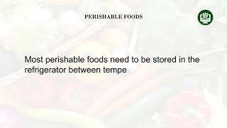 Perishable Foods [upl. by Meekah]