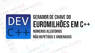 Dev C  Chave do Euromilhões Gerador de Números Aleatórios ordenados e não repetidos [upl. by Nosemyaj]