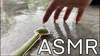 ASMR Concrete scratchingtapping  Other outside sounds in the rain  Gina CV [upl. by Korff]