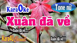 Xuân đã về Karaoke│Tone nữ│ Kara4U [upl. by Dieball]