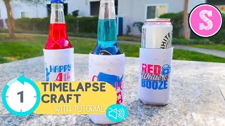 😎 How to Sublimate Koozies Drink Can Coolers Timelapse with Tutorial [upl. by Nnylram]