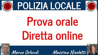 Concorso in POLIZIA LOCALE la prova ora di NicolettiOrlandi 18112023 [upl. by Niletak861]